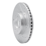 R1 93-95 Volvo 850 Front Left Drilled & Slotted Silver Brake Rotor