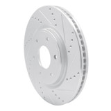R1 05-07 Infiniti QX56 Front Right Drilled & Slotted Silver Brake Rotor
