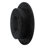 R1 97-04 Mitsubishi DIAMANTE Rear Left Drilled & Slotted Black Brake Rotor
