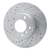 R1 89-95 BMW 525IT Front Left Drilled & Slotted Silver Brake Rotor