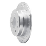 R1 82-89 BMW 528E Rear Right Drilled & Slotted Silver Brake Rotor