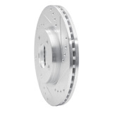 R1 13-19 Nissan SENTRA Front Right Drilled & Slotted Silver Brake Rotor