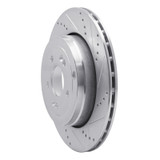 R1 10-16 Hyundai Genesis Coupe Rear Right Drilled & Slotted Silver Brake Rotor