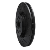 R1 17-25 Acura Integra Front Right Drilled & Slotted Black Brake Rotor