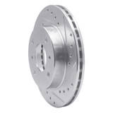 R1 89-96 Nissan 240SX Front Right Drilled & Slotted Silver Brake Rotor
