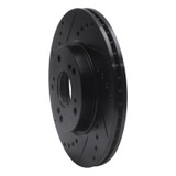 R1 03-17 Acura ILX Front Left Drilled & Slotted Black Brake Rotor