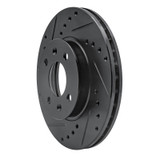 R1 06-12 Dodge Attitude (Mexico) Front Left Drilled & Slotted Black Brake Rotor