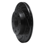 R1 82-83 Honda Accord Hatchback Front Left Drilled & Slotted Black Brake Rotor