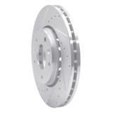 R1 20-25 Nissan Kicks Front Left Drilled & Slotted Silver Brake Rotor