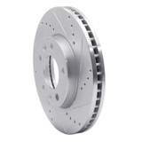 R1 03-05 Kia SEDONA Front Right Drilled & Slotted Silver Brake Rotor