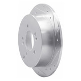 R1 01-16 Hyundai Santa Fe Rear Right Drilled & Slotted Silver Brake Rotor