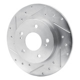 R1 94-04 Infiniti I30 Rear Left Drilled & Slotted Silver Brake Rotor