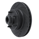 R1 73-73 Ford Gran Torino Front Left Drilled & Slotted Black Brake Rotor