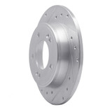 R1 11-25 Hyundai Elantra Coupe Rear Left Drilled & Slotted Silver Brake Rotor