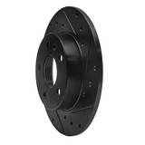 R1 02-08 Chevrolet ASTRA (Mexico) Rear Right Drilled & Slotted Black Brake Rotor