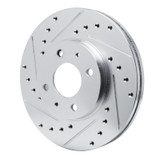R1 91-94 Nissan SENTRA Front Left Drilled & Slotted Silver Brake Rotor