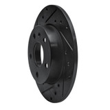 R1 02-08 Chevrolet Zafira (Mexico) Rear Left Drilled & Slotted Black Brake Rotor