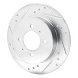 R1 91-94 Nissan SENTRA Rear Left Drilled & Slotted Silver Brake Rotor
