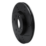 R1 09-19 Dodge Vision (Mexico) Front Right Drilled & Slotted Black Brake Rotor