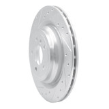R1 12-19 Mercedes-Benz GLE300D Rear Left Drilled & Slotted Silver Brake Rotor