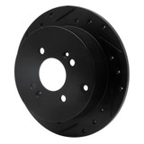 R1 06-12 Dodge Attitude (Mexico) Rear Left Drilled & Slotted Black Brake Rotor