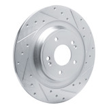 R1 22-25 Hyundai Ioniq 5 Rear Right Drilled & Slotted Silver Brake Rotor