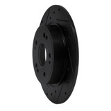 R1 16-16 Honda CR-Z Rear Left Drilled & Slotted Black Brake Rotor