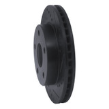 R1 91-94 Toyota Previa Front Right Drilled & Slotted Black Brake Rotor