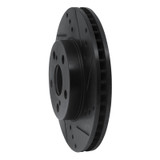 R1 10-17 Lexus CT200H Front Right Drilled & Slotted Black Brake Rotor