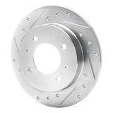 R1 97-06 Hyundai TIBURON Rear Left Drilled & Slotted Silver Brake Rotor