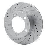 R1 87-89 Porsche 944 Except Turbo Front Left Drilled & Slotted Silver Brake Rotor