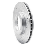 R1 86-86 Porsche 944 Turbo Front Left Drilled & Slotted Silver Brake Rotor