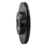 R1 90-90 Lexus LS400 Front Right Drilled & Slotted Black Brake Rotor