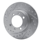R1 81-87 Saab 900 Front Left Drilled & Slotted Silver Brake Rotor