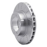 R1 86-91 Porsche 944 Except Turbo Right Front Drilled & Slotted Silver Brake Rotor