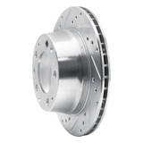 R1 69-83 Porsche 911 Rear Left Drilled & Slotted Silver Brake Rotor