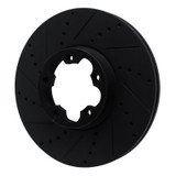 R1 15-25 Ford Transit-350 HD/DRW Front Left Drilled & Slotted Black Brake Rotor