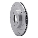 R1 01-06 Hyundai Santa Fe Front Right Drilled & Slotted Silver Brake Rotor