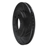 R1 09-09 Ford F-150 RWD Front Right Drilled & Slotted Black Brake Rotor
