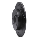 R1 11-16 Scion TC Rear Left Drilled & Slotted Black Brake Rotor