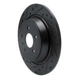 R1 13-20 Ford Escape Rear Left Drilled & Slotted Black Brake Rotor