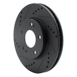 R1 00-24 Chrysler SEBRING Front Left Drilled & Slotted Black Brake Rotor