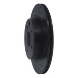 R1 03-08 Infiniti G35 Rear Right Drilled & Slotted Black Brake Rotor