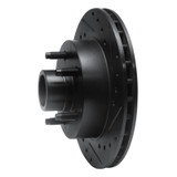 R1 86-92 Ford Bronco II Front Right Drilled & Slotted Black Brake Rotor