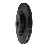 R1 16-25 Mazda 6 Front Left Drilled & Slotted Black Brake Rotor