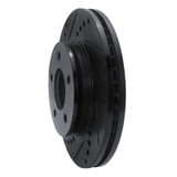 R1 96-98 Mazda MPV Front Left Drilled & Slotted Black Brake Rotor