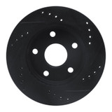 R1 91-94 Toyota Previa Front Left Drilled & Slotted Black Brake Rotor