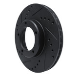 R1 84-95 Toyota Pickup Front Left Drilled & Slotted Black Brake Rotor