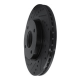 R1 07-14 Nissan Sentra Front Left Drilled & Slotted Black Brake Rotor