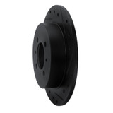 R1 91-94 Nissan Sentra Rear Right Drilled & Slotted Black Brake Rotor